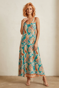 Boho Teal Paisley Maxi Dress