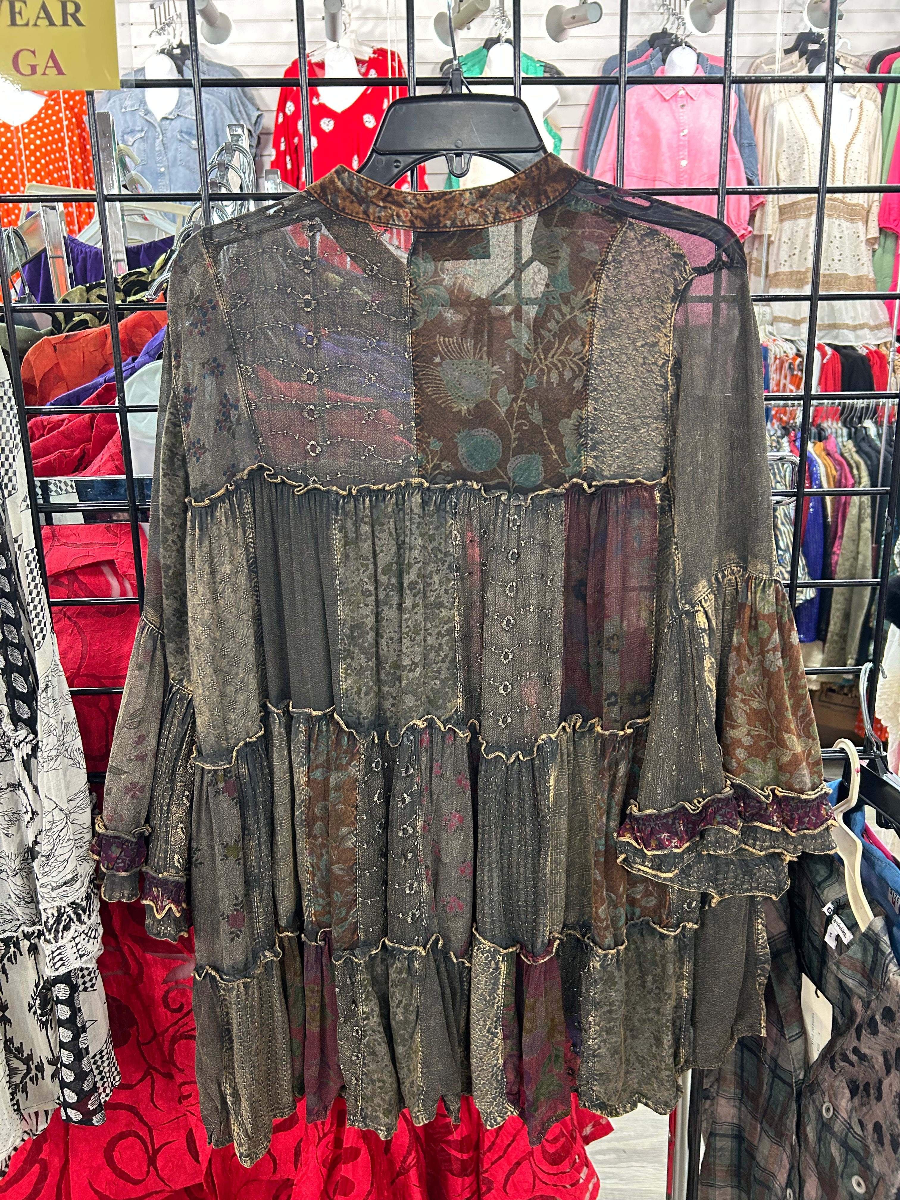 Vintage Paisley Babydoll Dress