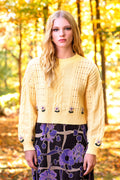 Embroidery Long-Sleeve Cable Knit