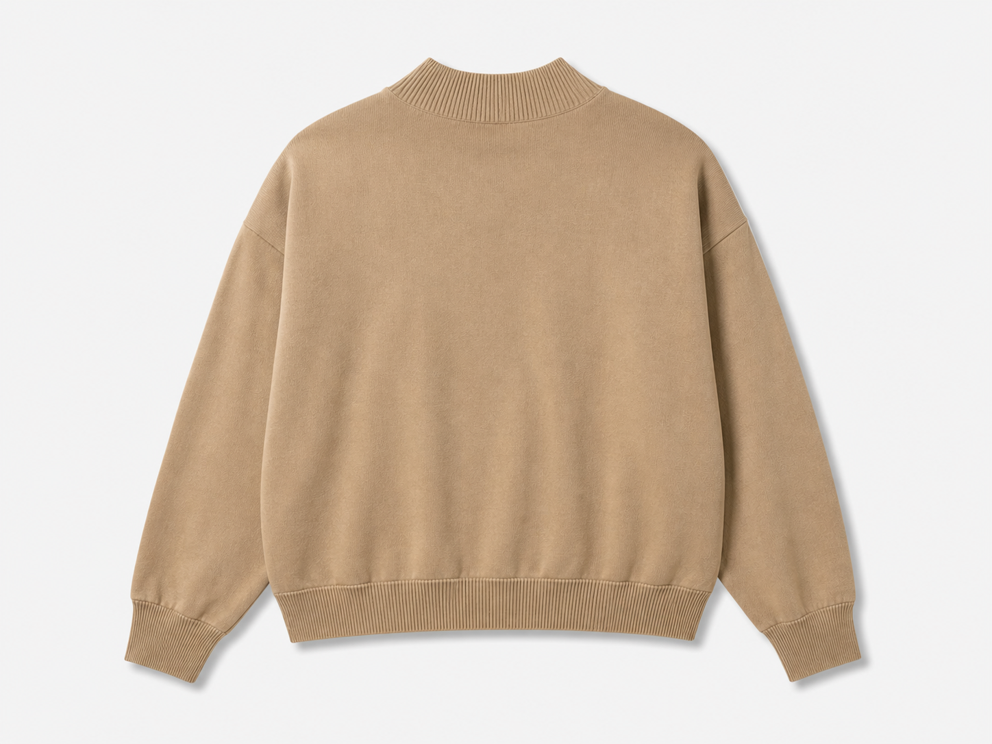 Design Embroidered Moch Turtle Neck 2-Ply, 100% Organic Cotton Sweater