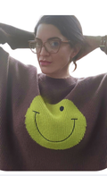 Emoji Intarsia Long-Sleeve Knit Pullover