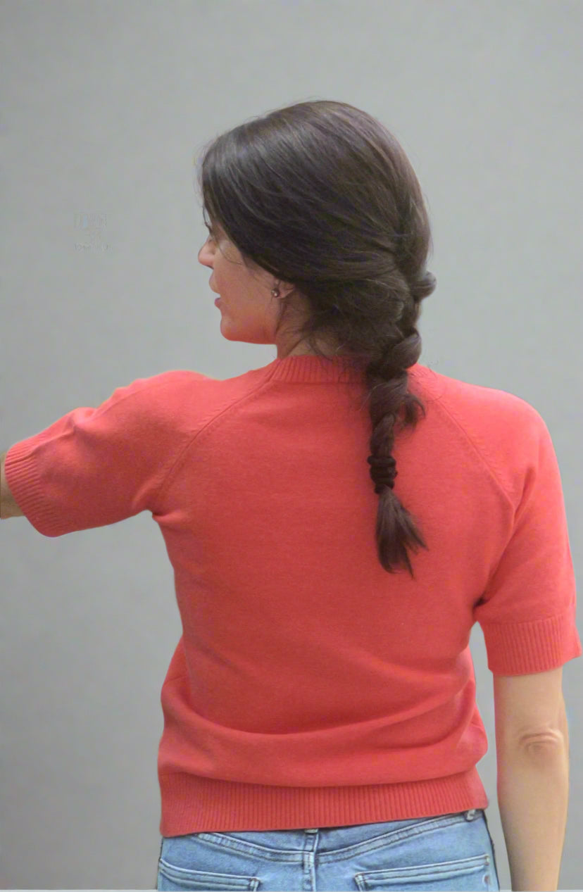 Cashmere Raglan Sweater w/Gold Buttons