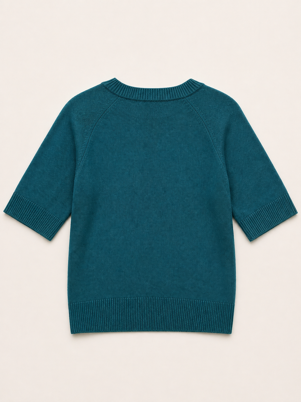 Fine-knit 100% Organic Cotton Raglan Blouse with Bamboo Buttons