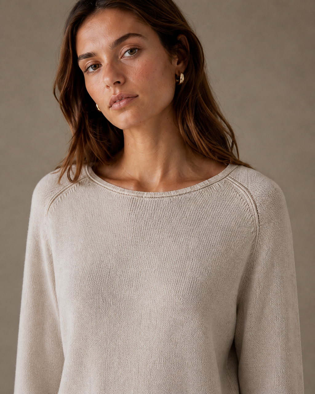 Exposed Seams Fine Gauge LS Merino Crew Sweater