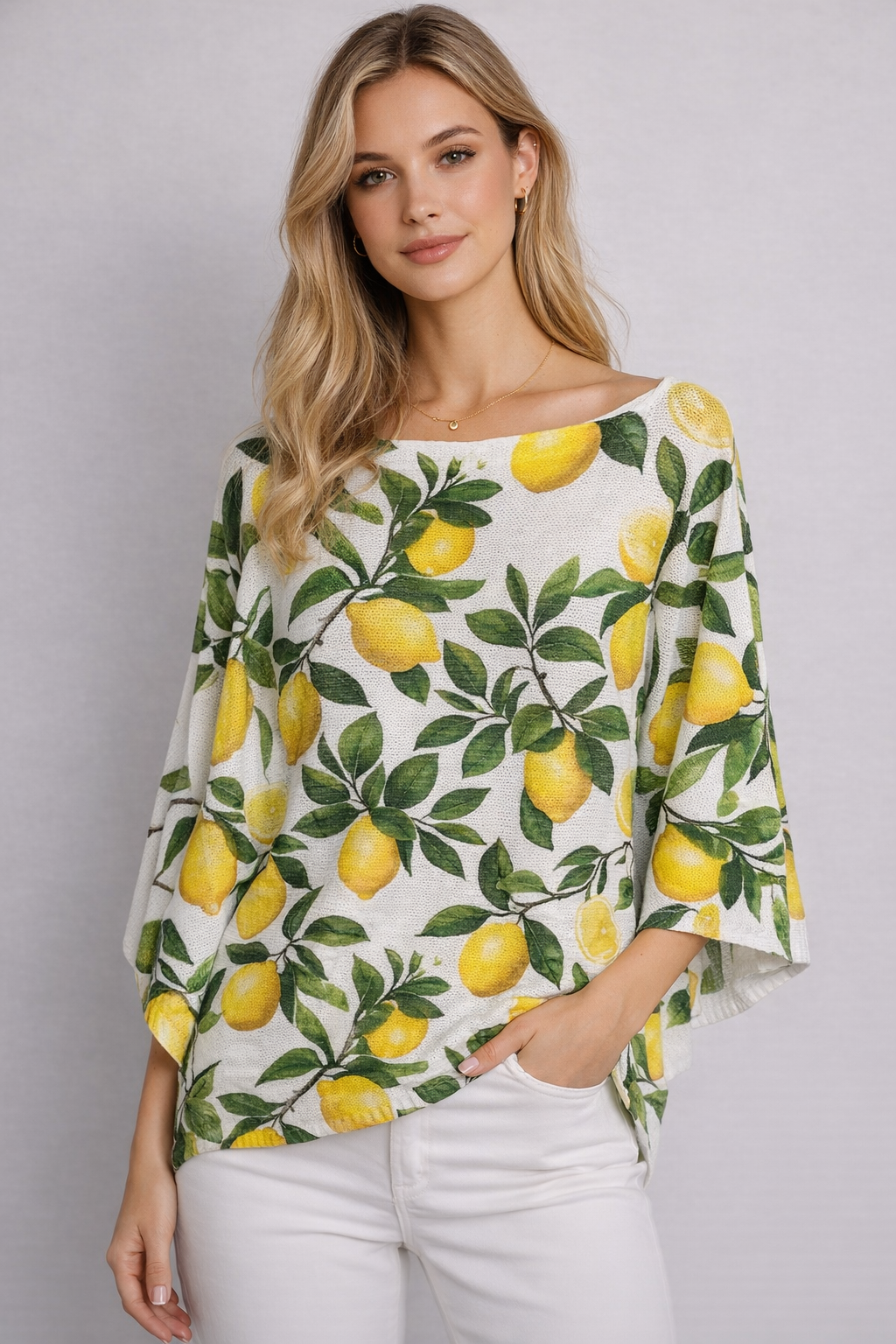 Lemon Graphic Linen Tee