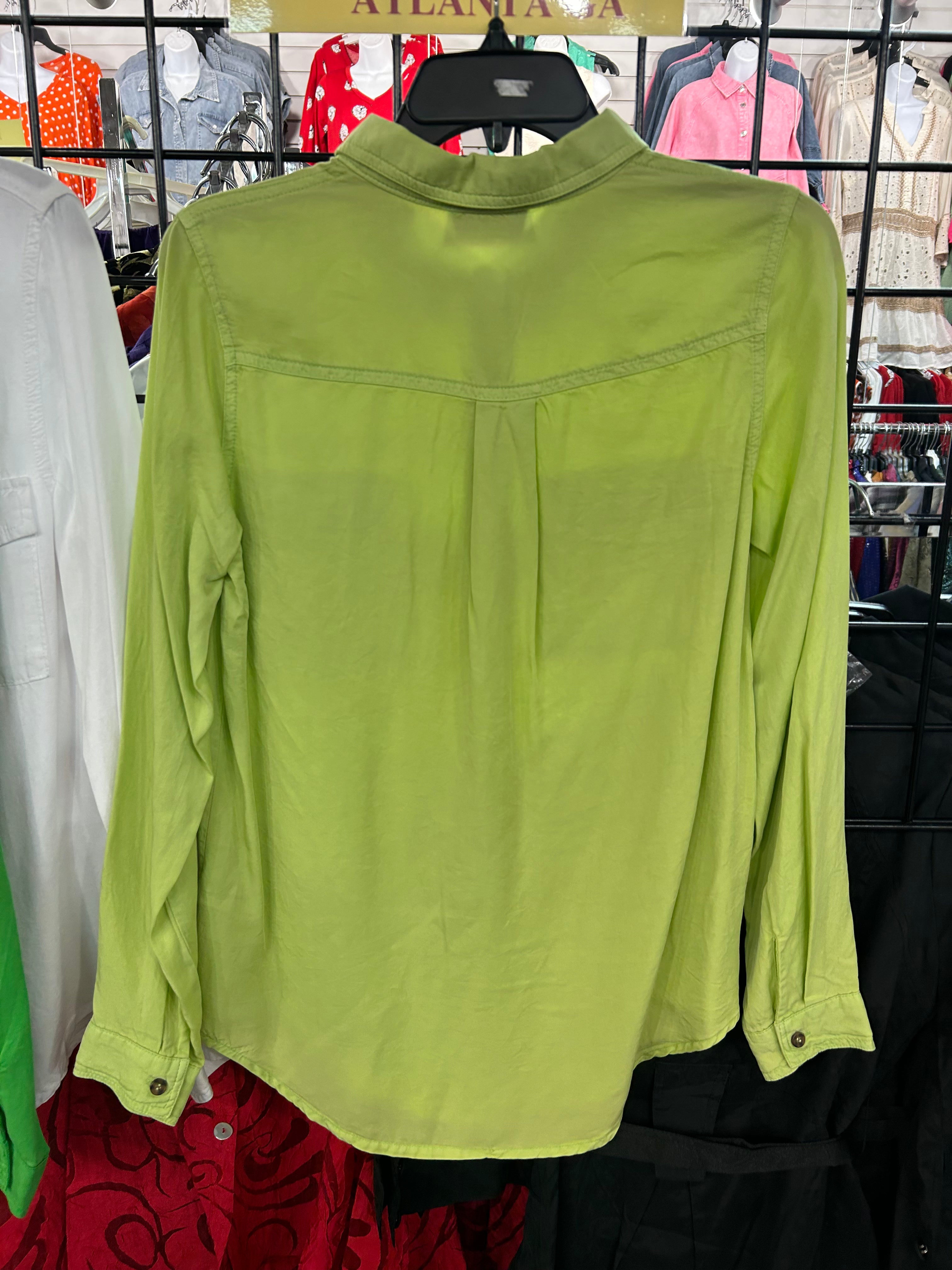 Tencel Button-Up Shirt with Roll-Tab Sleeves