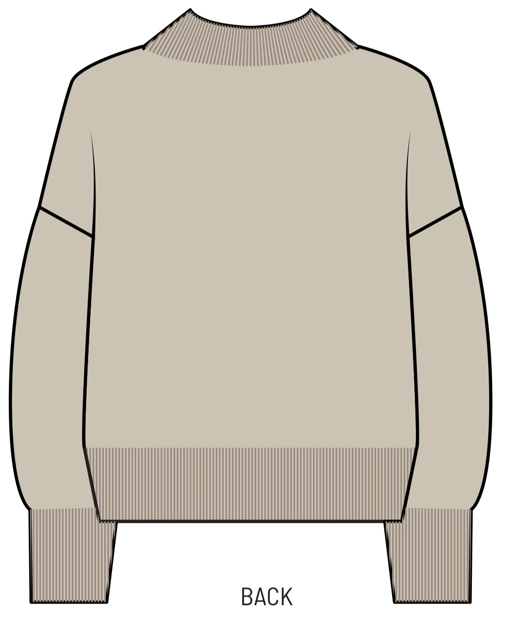 Color Blocked Geometric Embroidered Mock Turtleneck