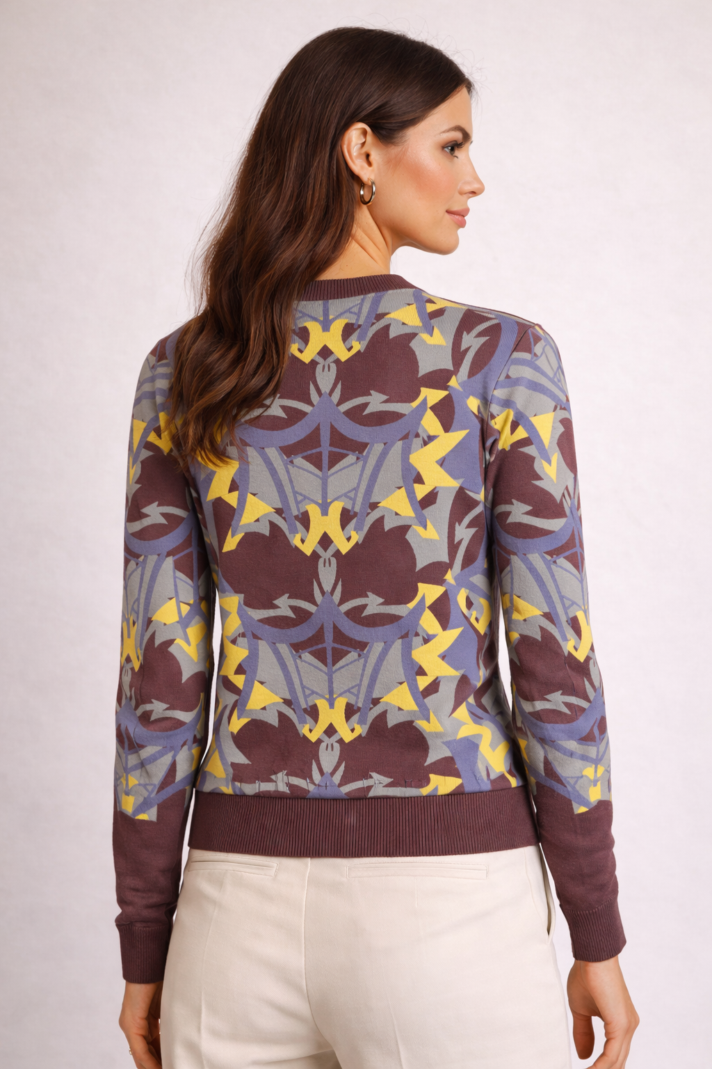 Lavendar Armour Jacquard Pima Cotton Sweater