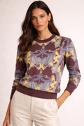Lavendar Armour Jacquard Pima Cotton Sweater