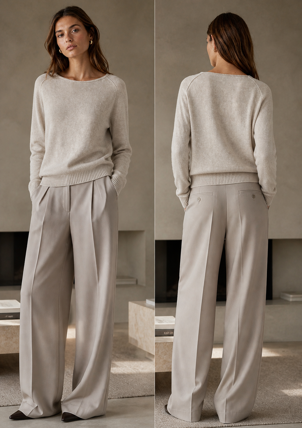 Exposed Seams Fine Gauge LS Merino Crew Sweater