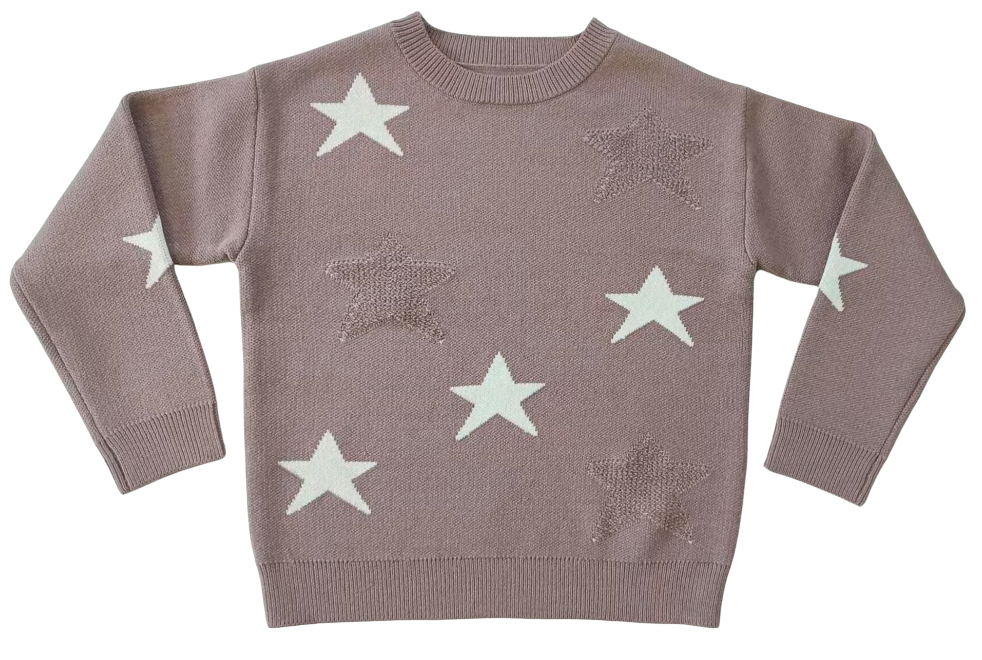Star Jacquard Crew Neck Sweater